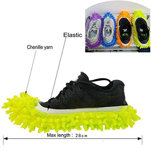ZoneYan Zapatillas mopa,5 Pairs Multifunction Microfiber Dust Mop Shoes Slippers Cleaning For Home, 5Colors