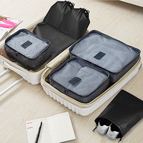 ZoomSky Bolso almacenaje de Zapatos 8pcs Organizador Calzado Negro de Tela no Tejida para ordenar Zapatos en Viaje Desplazamiento y en Gimnasia Estadio y Campo evitando Suciedad de Maleta