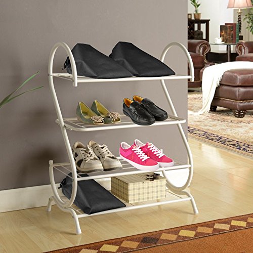 ZoomSky Bolso almacenaje de Zapatos 8pcs Organizador Calzado Negro de Tela no Tejida para ordenar Zapatos en Viaje Desplazamiento y en Gimnasia Estadio y Campo evitando Suciedad de Maleta