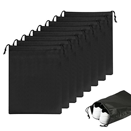 ZoomSky Bolso almacenaje de Zapatos 8pcs Organizador Calzado Negro de Tela no Tejida para ordenar Zapatos en Viaje Desplazamiento y en Gimnasia Estadio y Campo evitando Suciedad de Maleta