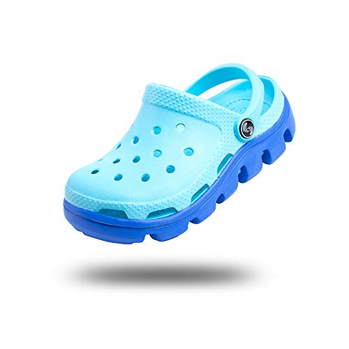 Zueco Niño Muchachas Zuecos de Jardin Niñito Zapatillas de Playa Verano Antideslizante Ligeros Unisex Sandalias Secado Rápido Caricatura B-Azul Claro EU30