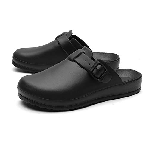 Zueco Sanitarios Flotantes Zuecos de Trabajo para Unisex Ultra Ligero Blando Cómodo Negro 39