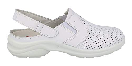 Zuecos de Trabajo Extra cómodos, Hombre y Mujer LUISETTI Zapato Zueco Línea Blanca 0036Menorca CR Talla 39 Color Blanco