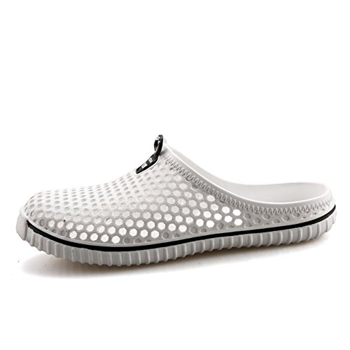 Zuecos de Verano para Mujer Hombre Antideslizante Respirable Zapatillas de Playa Blanco 39