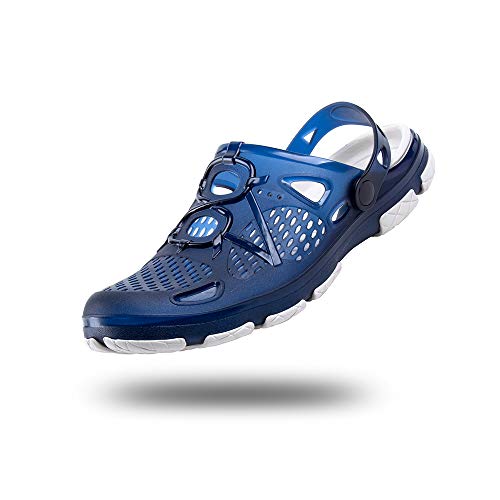 Zuecos Hombre Clogs Sanitarios Zapatillas de Casa Enfermera Trabajo Playa Antideslizantes Sandalias Cocina Jardín Comodos Azul Talla 42