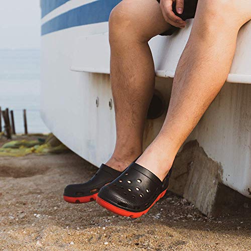 Zuecos Hombre Mujer Goma Ligero Zapatillas Cómodo Piscina Verano Clogs Classic da Jardin Respirable 2811 Negro 45