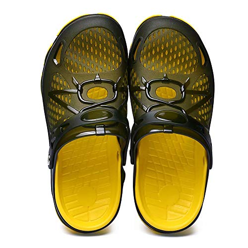 Zuecos Hombre Playa Piscina Sanitarios Enfermera Goma Verano Zapatillas de Trabajo Sandalias Negro Azul Amarillo 40-45 Amarillo 41