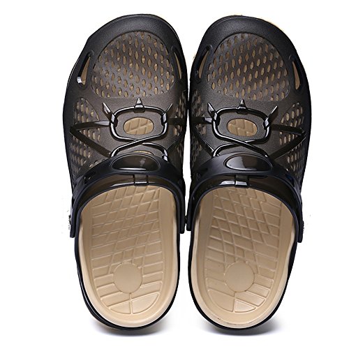 Zuecos Hombre Playa Piscina Sanitarios Enfermera Goma Verano Zapatillas de Trabajo Sandalias Negro Azul Amarillo 40-45 Negro 43