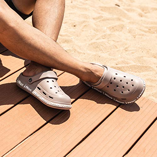 Zuecos Hombre Sandalias de Verano Playa Piscina Zapatillas de Trabajo Hospital Deportivas Ahueca Hacia Respirable 5-Gris EU44