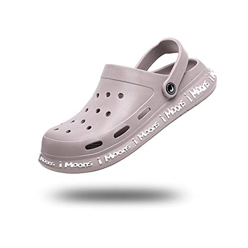 Zuecos Hombre Sandalias de Verano Playa Piscina Zapatillas de Trabajo Hospital Deportivas Ahueca Hacia Respirable 5-Gris EU44