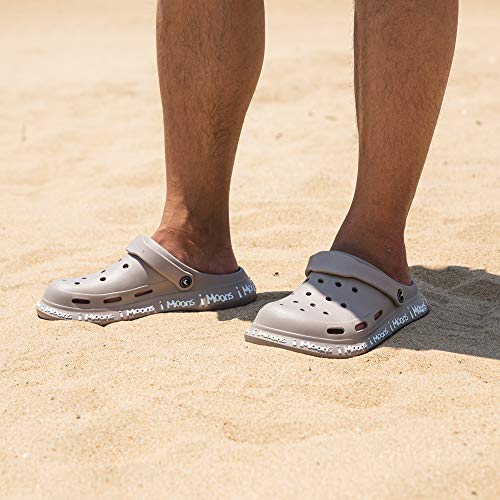 Zuecos Hombre Sandalias de Verano Playa Piscina Zapatillas de Trabajo Hospital Deportivas Ahueca Hacia Respirable 5-Gris EU44