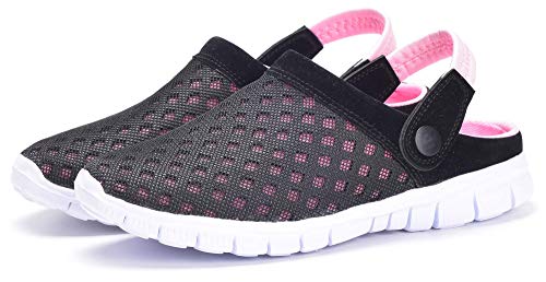 Zuecos Hombres Mujeres Unisex Zapatillas de Playa Sandalias Piscina Vernano Zapatos de Jardín Respirable Malla Casual Pantuflas - Rosa, 38 EU