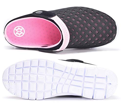 Zuecos Hombres Mujeres Unisex Zapatillas de Playa Sandalias Piscina Vernano Zapatos de Jardín Respirable Malla Casual Pantuflas - Rosa, 38 EU