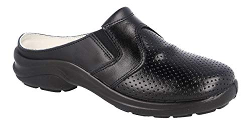 Zuecos Sanitarios Confort para Profesionales LUISETTI Zapato Zueco Línea Blanca 0035Menorca Talla 39 Color Negro