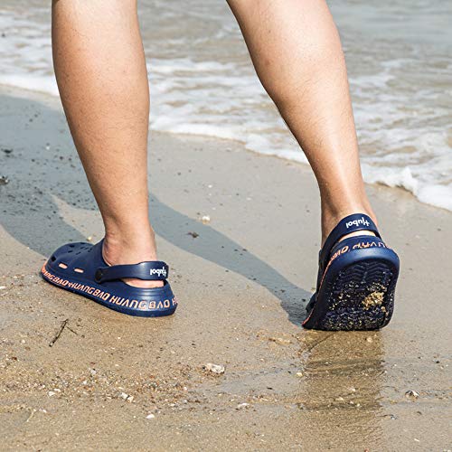 Zuecos Sanitarios Hombre Chanclas Piscina Playa Zapatos Enfermera Sandalias Goma Ducha Trabajo Antideslizante Zapatillas de Casa Azul-2 43 EU