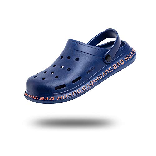 Zuecos Sanitarios Hombre Chanclas Piscina Playa Zapatos Enfermera Sandalias Goma Ducha Trabajo Antideslizante Zapatillas de Casa Azul-2 43 EU