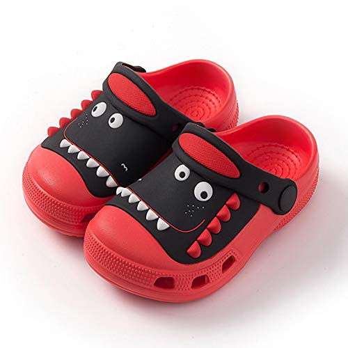 Zuecos y Mules para niña niño Sandalias de Playa Chanclas de Piscina Antideslizante Zapatos de Piscina Jardín Zapatillas Verano,Rojo,EU24/25