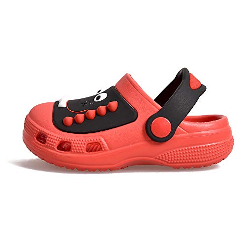 Zuecos y Mules para niña niño Sandalias de Playa Chanclas de Piscina Antideslizante Zapatos de Piscina Jardín Zapatillas Verano,Rojo,EU24/25