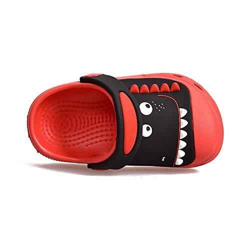 Zuecos y Mules para niña niño Sandalias de Playa Chanclas de Piscina Antideslizante Zapatos de Piscina Jardín Zapatillas Verano,Rojo,EU24/25