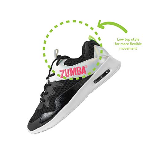 Zumba Active Air Classic Zapatillas Deportivas con Estilo de Fitness Zapatillas de Mujer de Baile, Metallic Black, 45 EU
