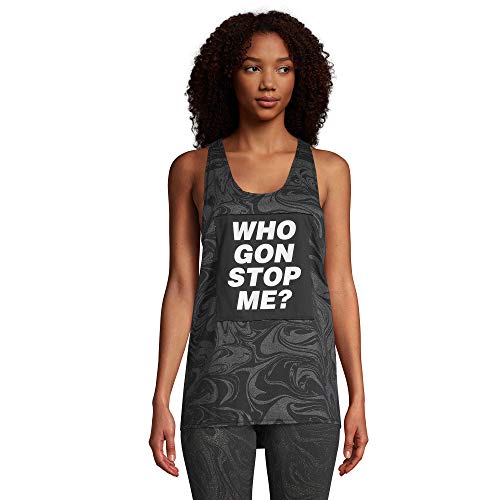 Zumba - Camiseta sin mangas de entrenamiento para mujer, color negro, holgada, con una impresión gráfica, ideal para bailar, fitness e ir al gimnasio - negro - Medium