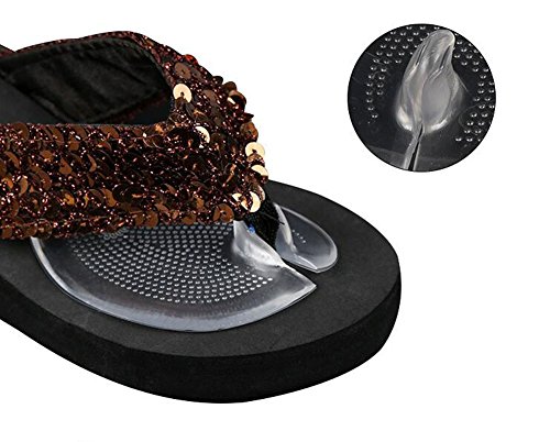 1 par de almohadillas de gel con plantillas de sandalias para proteger entre los dedos de los pies y el antepié con este protector de dedo del pie para sandalias tanga con protectores