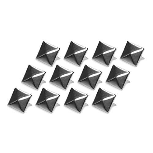 100pcs 2 Dientes Remaches Piramides 12mm Plata Pyramid Studs