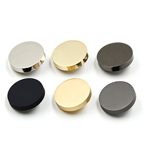 10PCS Botas Planas del Botón del Metal de las Mujeres del Botón de la Capa del Botón de la Chaqueta del Botón de la Chaqueta del Botón de la Camisa del Botón de la Camisa del Botón (28mm Plata)