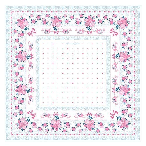 12 pañuelos florales finos - 100% algodón - Modelo « Leslie »