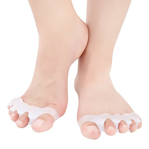 2 Par Gel Correctores de Dedos de Pie, Separador de Toe Espaciadores de Goma del Dedo Dolor Alivio Usadas para Deportes Actividades, Yoga Práctica y  Férulas para Juanetes
