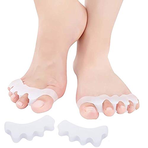 2 Par Gel Correctores de Dedos de Pie, Separador de Toe Espaciadores de Goma del Dedo Dolor Alivio Usadas para Deportes Actividades, Yoga Práctica y  Férulas para Juanetes