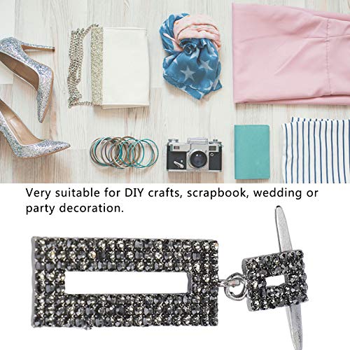 2 Pares de Pinzas Decorativas para Zapatos, rectangulares, para Banquete de Boda, para Mujer, para Botas, Adornos Decorativos con Clip, 1,6 x 6 cm(Gris)