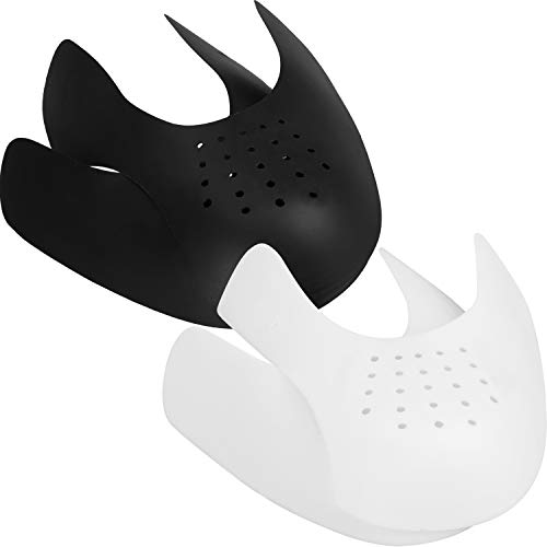 2 Pares Protector de Arrugas de Zapatos Antiarrugas Puntera para Reducir, Prevenir Pliegue de Calzado Deportivo para Hombres 7-12/ Mujeres 5-8(Negro, Blanco)
