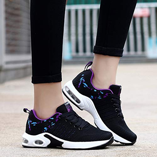 2020 Zapatos cuña Mujer Zapatillas de Deportivas Plataforma Mocasines Primavera Verano Planas Ligero Tacon Sneakers Cómodos Zapatos para Mujer Negro Gris Blanco