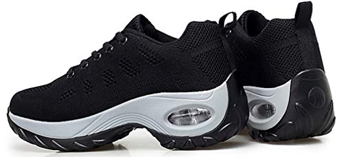 2020 Zapatos cuña Mujer Zapatillas de Deportivas Plataforma Mocasines Primavera Verano Planas Ligero Tacon Sneakers Cómodos Zapatos para Mujer Negro Gris Blanco
