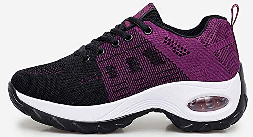 2020 Zapatos cuña Mujer Zapatillas de Deportivas Plataforma Mocasines Primavera Verano Planas Ligero Tacon Sneakers Cómodos Zapatos para Mujer, Purple,39 EU