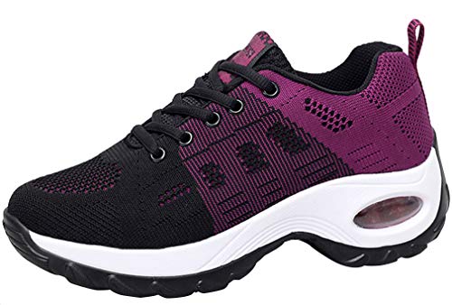 2020 Zapatos cuña Mujer Zapatillas de Deportivas Plataforma Mocasines Primavera Verano Planas Ligero Tacon Sneakers Cómodos Zapatos para Mujer, Purple,39 EU
