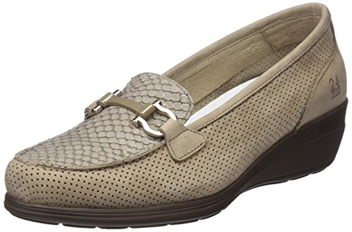 24 HORAS 23524, Mocasines Mujer, Beige (Taupe 10), 36 EU