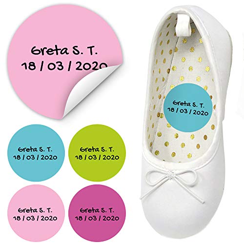 28 Etiquetas adhesivas para zapatos. Pegatinas redondas de 3 cm. (Paleta 9)