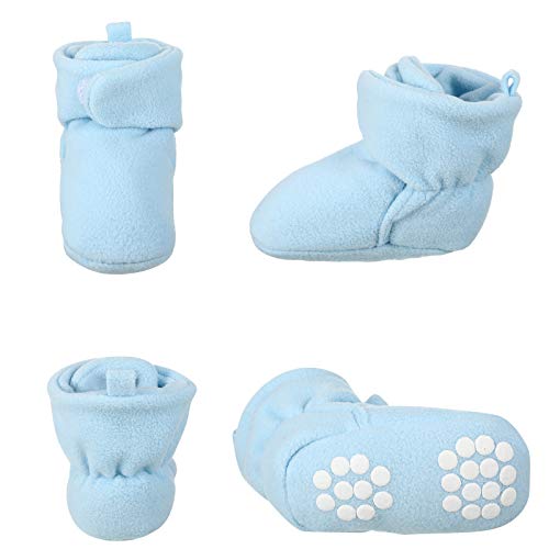 3 Botines de Felpa Bebé, Zapatos con 3 Medias de Algodón, 3 Colores, 0-6 Meses