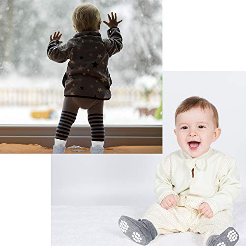 3 Botines de Felpa Bebé, Zapatos con 3 Medias de Algodón, 3 Colores, 0-6 Meses