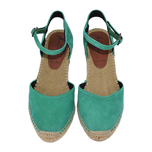 452 Ante Menta H354 - Alpargata de cuña media en color verde menta