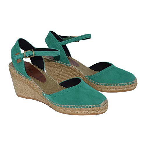 452 Ante Menta H354 - Alpargata de cuña media en color verde menta