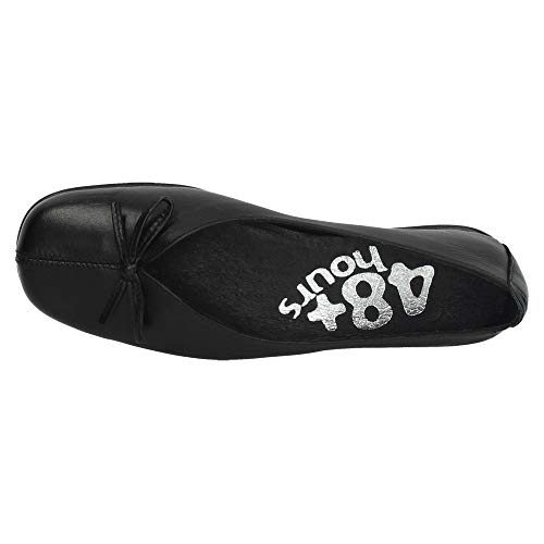 48 HORAS 110401/01 Manoletinas DE Piel Mujer Zapatos MOCASÍN Negro 36