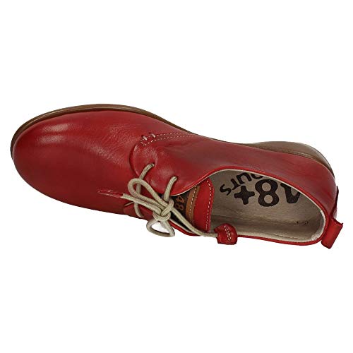 48 HORAS 910102/40 Blucher DE Piel Mujer Zapatos CORDÓN Rojo 36