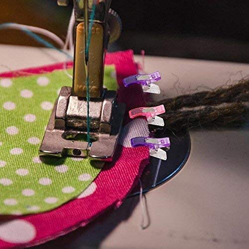 50 clips para costura, creación de mantas, manualidades, de plástico, sin necesidad de agujas, para crochet, tejer, clip de seguridad, varios colores