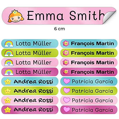 50 Etiquetas Adhesivas Personalizadas para marcar objetos, libros, fiambreras, etc. Medida 6 x 1 cm. Color 9