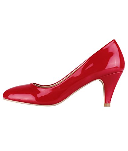 5790-RED-5, KRISP Zapatos Tacón Salón Elegantes Baratos Fiesta, Rojo (5790), 38