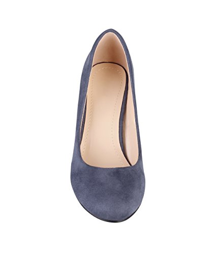 5792-NVY-6, KRISP Zapatos Tacón Salón Elegantes Baratos Fiesta, Azul Marino (5792), 39