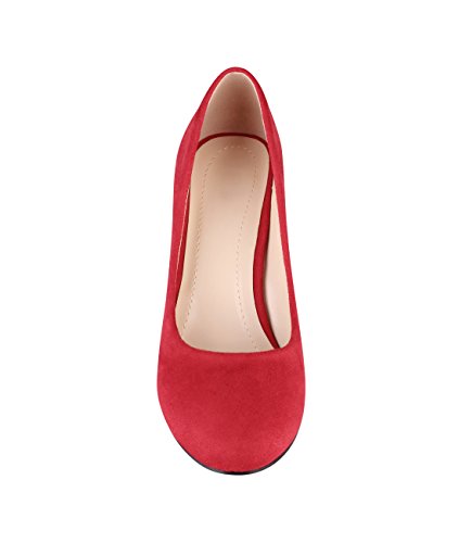 5792-RED-4, KRISP Zapatos Tacón Salón Elegantes Baratos Fiesta, Rojo (5792), 37